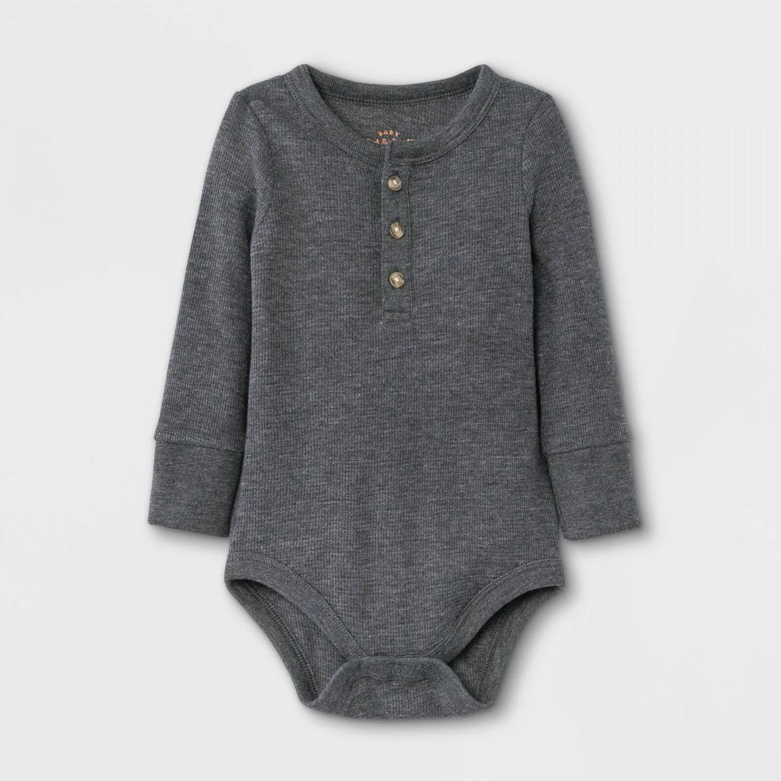 Cat & Jack Baby Boys' Henley Thermal Long Sleeve Bodysuit