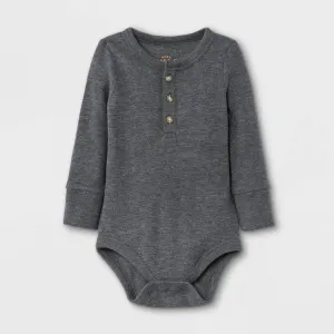 Cat & Jack Baby Boys' Henley Thermal Long Sleeve Bodysuit