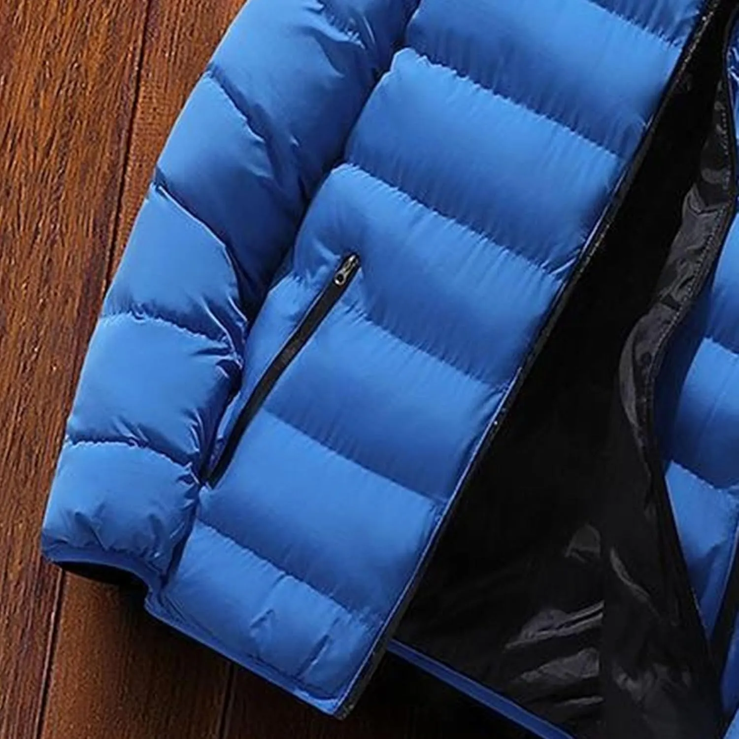 DGHM-JLMY Men's Fashion Warm Down Cotton-Padded Jacket Full Zip Quilted Puffer Down Jacket Lightweight Packable Puffer Jacket