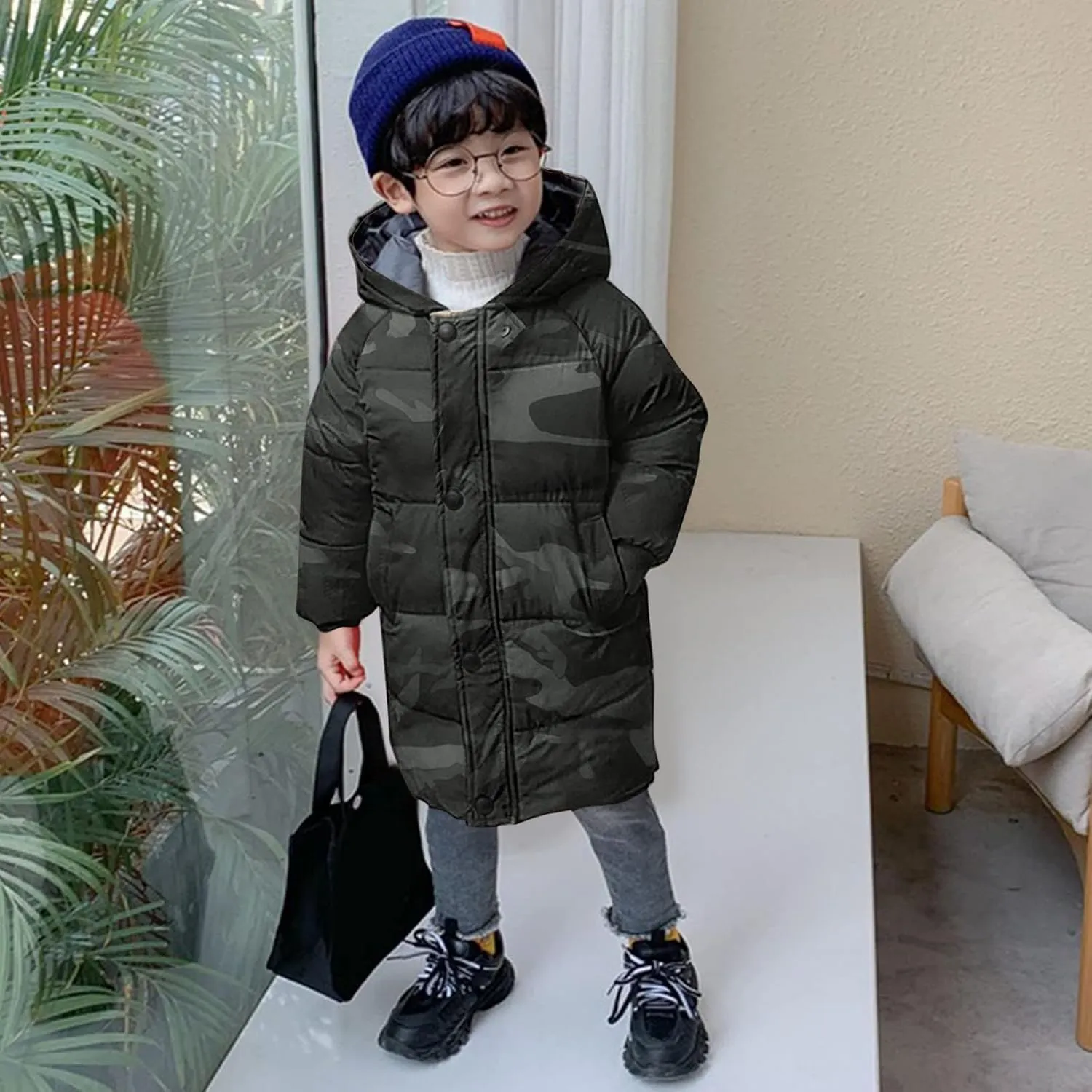 Girls Boys Winter Outerwear Hooded Down Coat Packable Lightweight Warm Puffer Down Jacket Kids Winter Jackets
