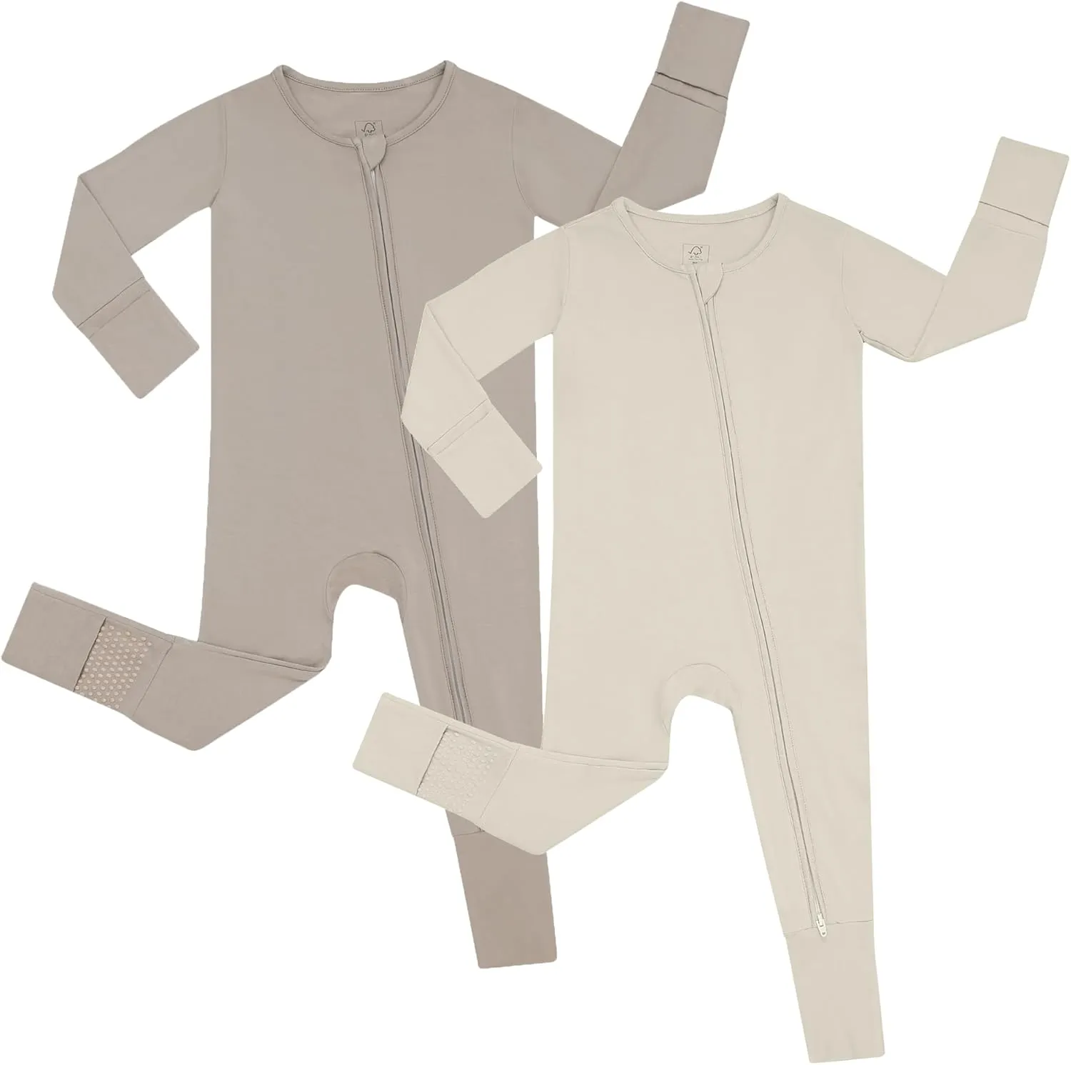 JunNeng Rayon of Bamboo Baby Sleeper with Mittens Cuffts Feet & Non-Slip Design, 2 Way Zipper Pjs Sleep'N Play Romper