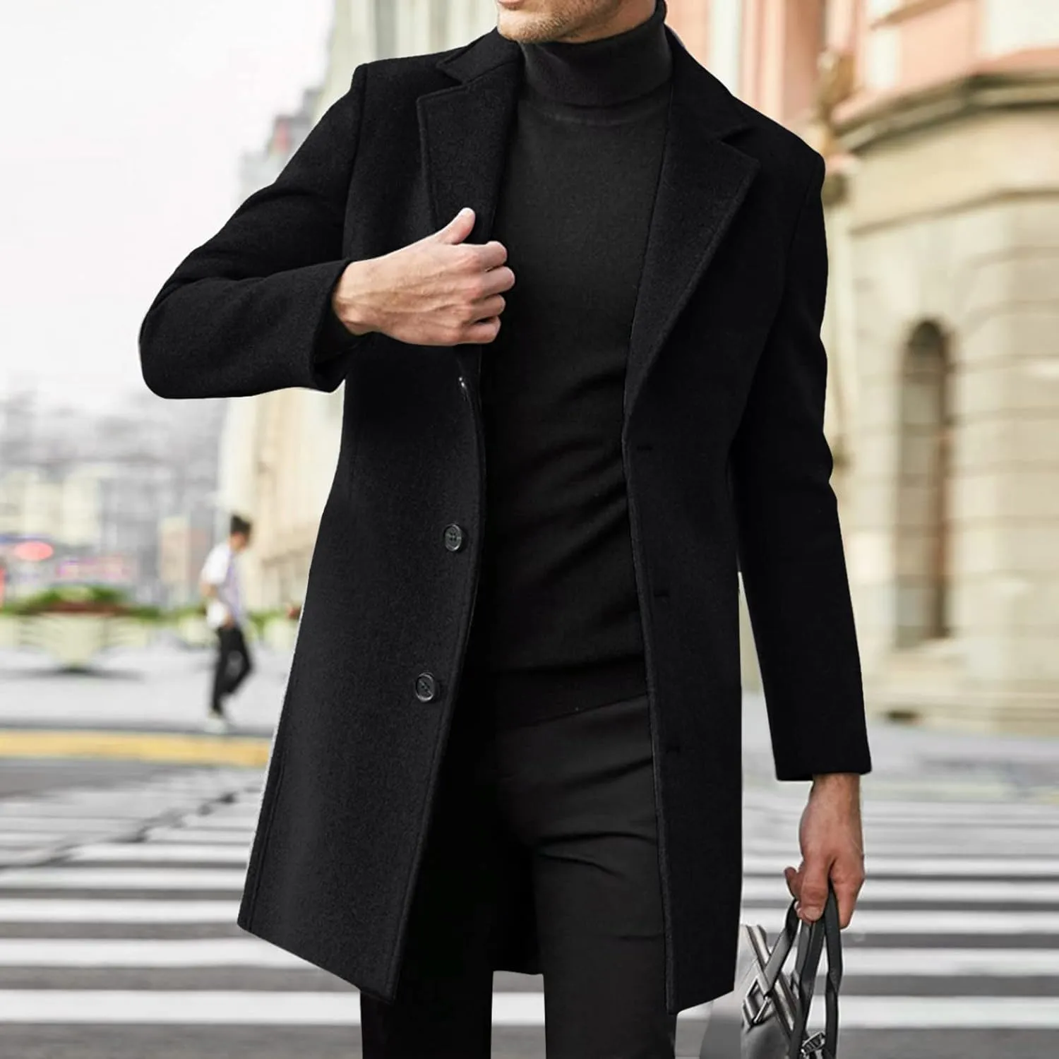 LCMTWX Coats for Men and Winter Jacket Coat Leisure Plus Size Hat Zip Pockets Cotton-Padded Warm Men's Thicken Warm