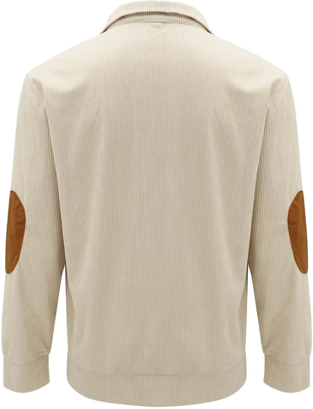 Men's Corduroy Long Sleeve Button Collar Sweatshirts Big and Tall Casual Pullover Lightweight Outdoor Tactical Tops