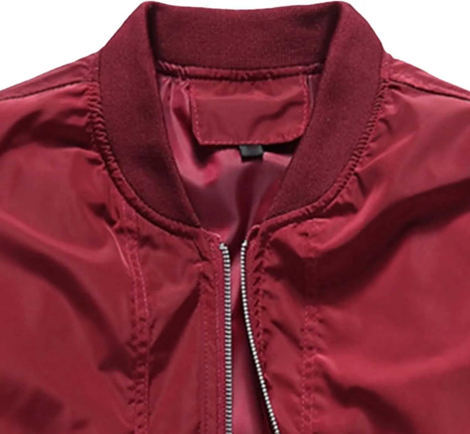 Men's Lightweight Spring Fall Bomber Jackets Long Sleeve Zip Up Casual Baseball Jackets Windproof Varsity Coat