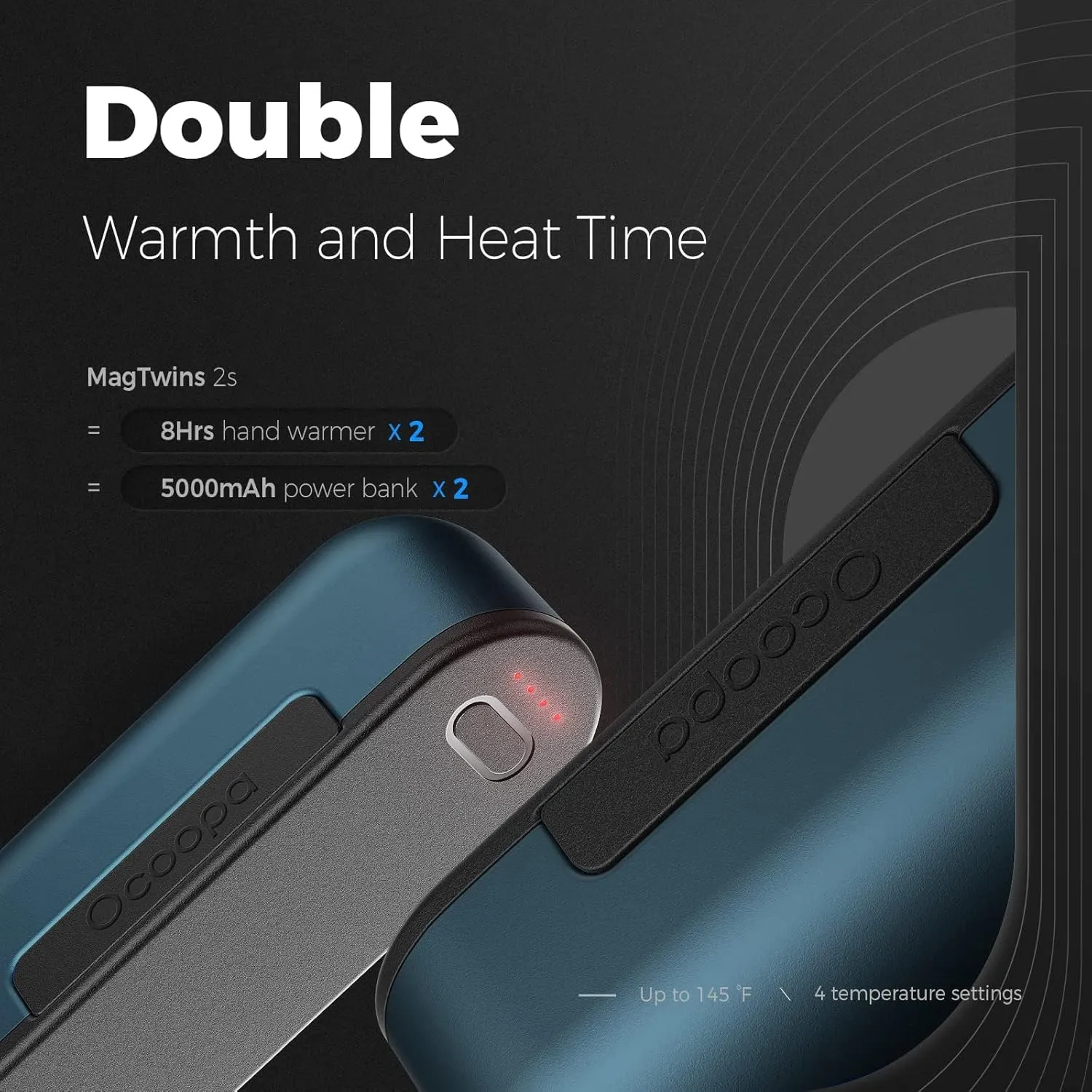 OCOOPA Hand Warmers Rechargeable 2 Pack, Magnetic Electric Handwarmer, 4 Levels Heat Up to 136℉, USB-C Portable Charger 10000mAh, Raynauds, Golf, Tech Gifts for Men, UT2s(MagTwins)