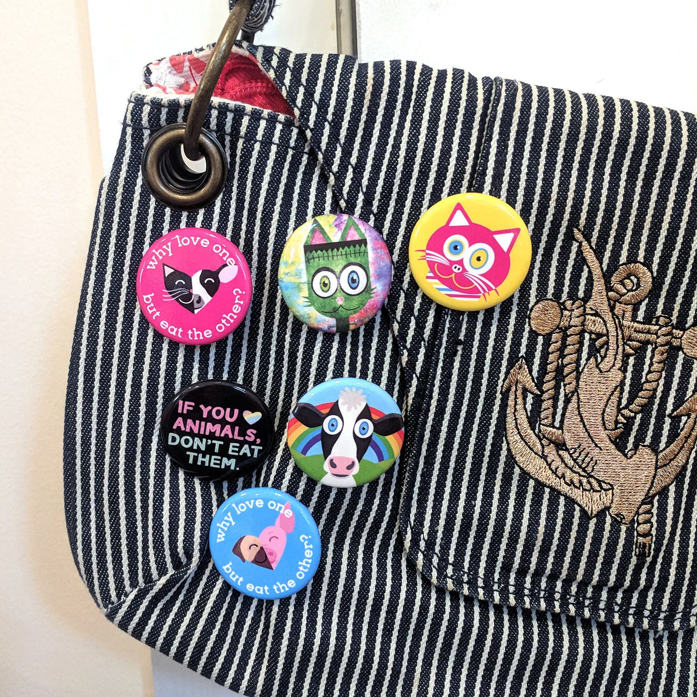 "If You Love Animals, Don't Eat Them." 1.25” Round Vegan Pinback Button
