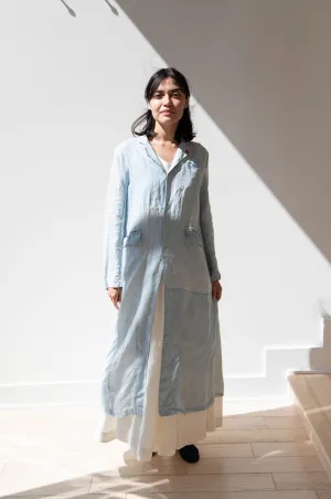 Risa Nakamura | Coat E in Patchwork Indigo Linen & Silk
