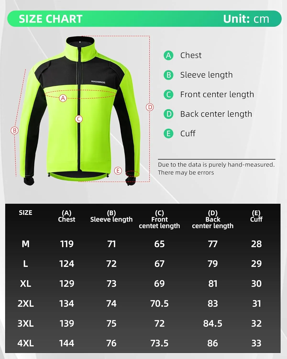 ROCKBROS Cycling Jackets for Men Winter Bike Jackets Thermal Windproof Jacket Cold Weather Cycling Hiking