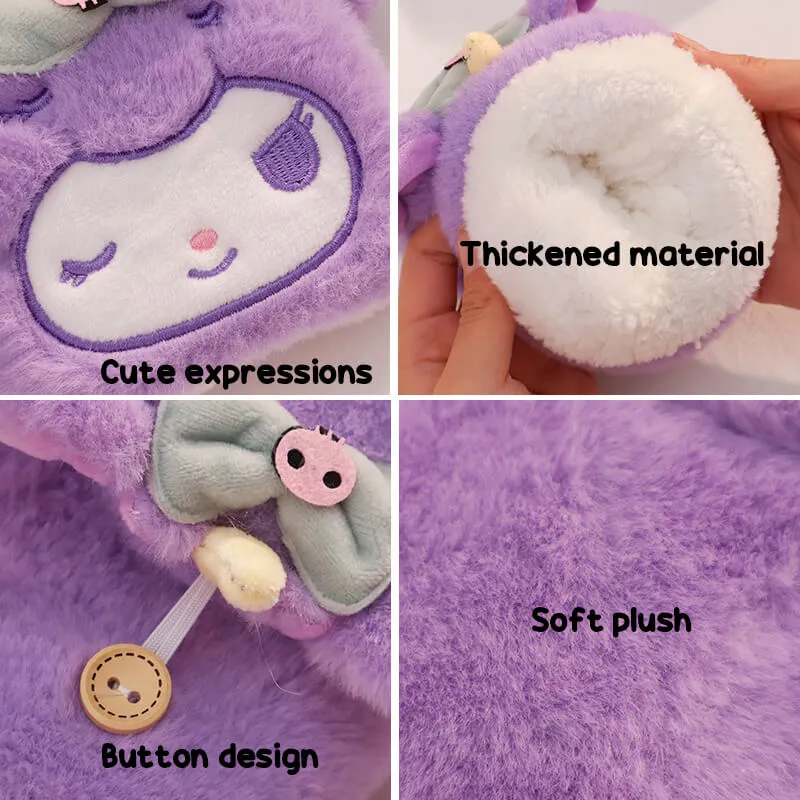 Sanrio Cute Cartoon Winter Unicorn Half Finger Mittens
