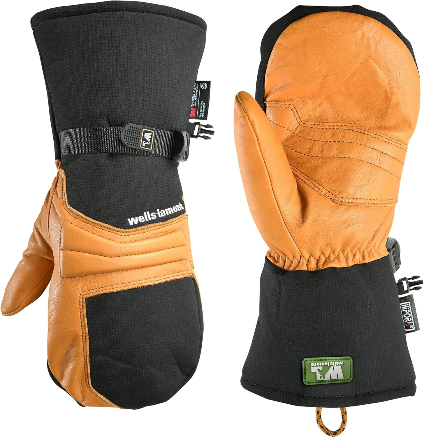 Wells Lamont Waterproof Winter Mittens, HydraHyde Leather, Large (813LK)