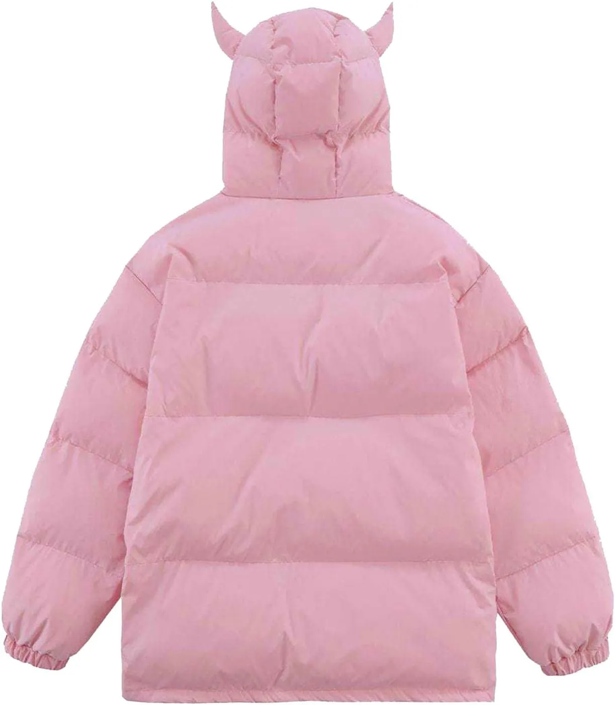 Women's Winter Long Sleeve Zip Puffer Jacket Pockets Baggy Short Down Coats Hooded Down Jacket Streetwear Y2k Clothes